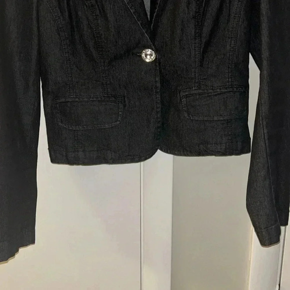 Y2K Bisou Bisou dark jean blazer size 8 - Picture 5 of 8